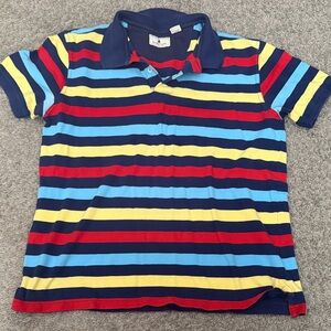 Striped Men's Polo Shirt - Red, Blue, Yellow